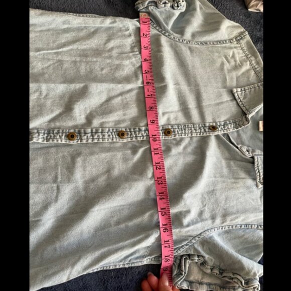 Christopher & Banks Denim Print Button Down Size Medium - Picture 4 of 7
